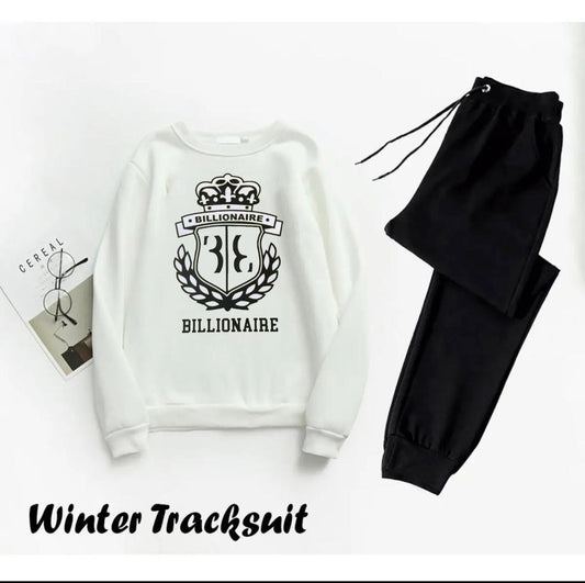 Men Printed Polyester Track Suit White XL Winter Daily Wear