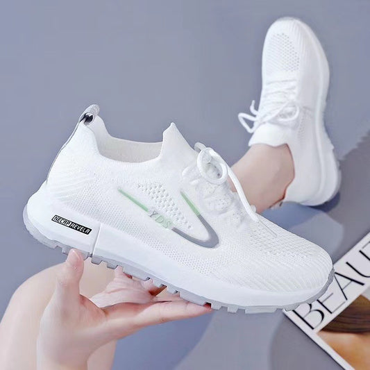 Shoes Women's 2023 New White Shoes Student Flying Mesh Shoes Women's Breathable Sports Shoes Trendy Casual Shoes Women's Shoes for Hair