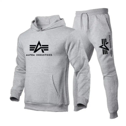 Men Black Fleece Hoodie Track Suit Winter