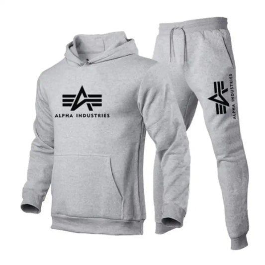 Men Black Fleece Hoodie Track Suit Winter