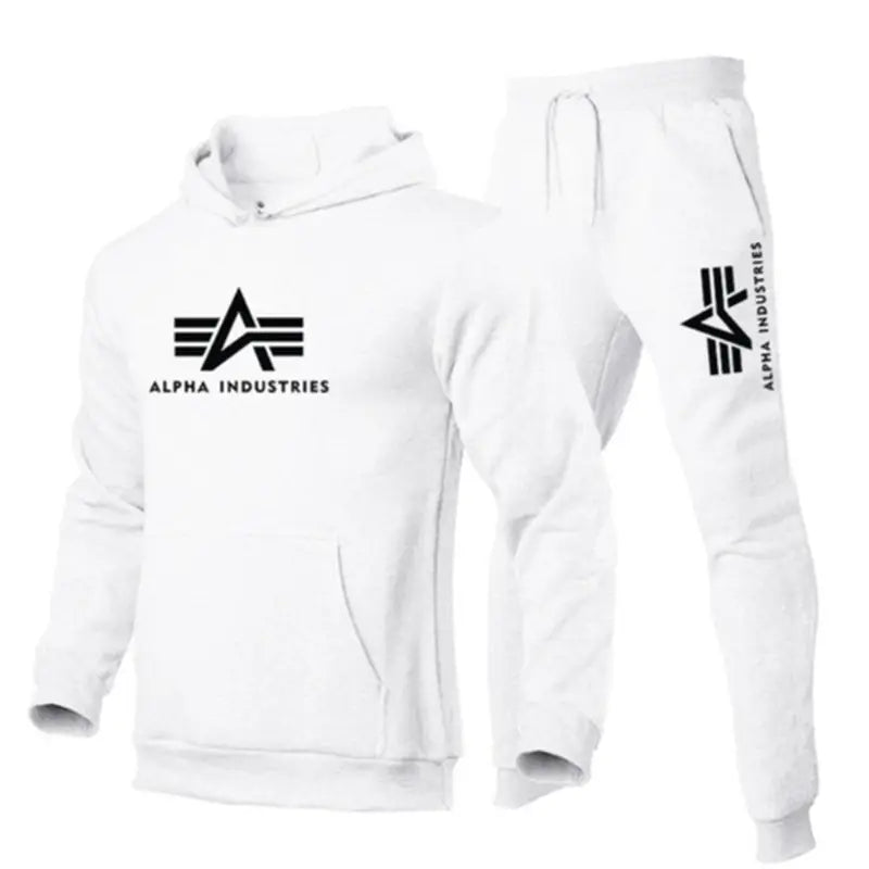 Men Black Fleece Hoodie Track Suit Winter
