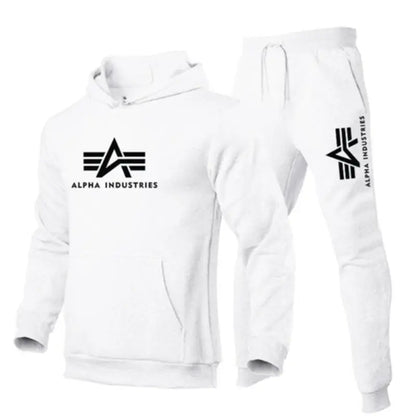 Men Black Fleece Hoodie Track Suit Winter