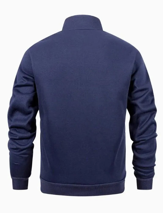 Men Fleece Track Suit Navy Blue Full Zip Winter Warm