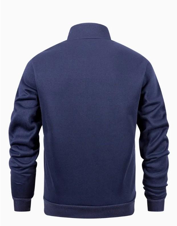 Men Fleece Zip Track Suit Blue Winter Warm