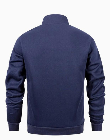 Men Fleece Zip Track Suit Blue Winter Warm