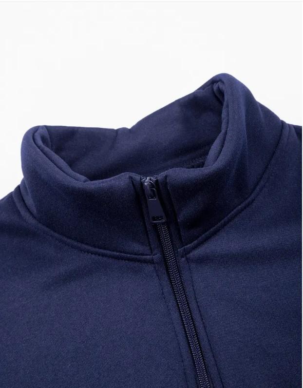 Men Fleece Zip Track Suit Blue Winter Warm