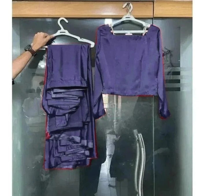 3pcs Women Stitched Sarree Purple