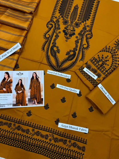 HIT ARTICLES MIX BRAND 3 Pcs Unstitched Embroidered Suit