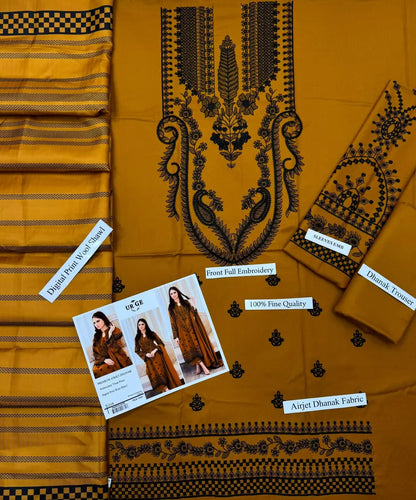 HIT ARTICLES MIX BRAND 3 Pcs Unstitched Embroidered Suit