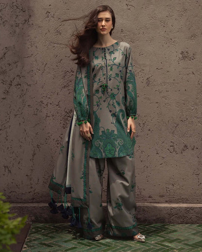 3 Piece Stitched Digital Printed Khaddar Suit ( Printed Khaddar Dupatta )
