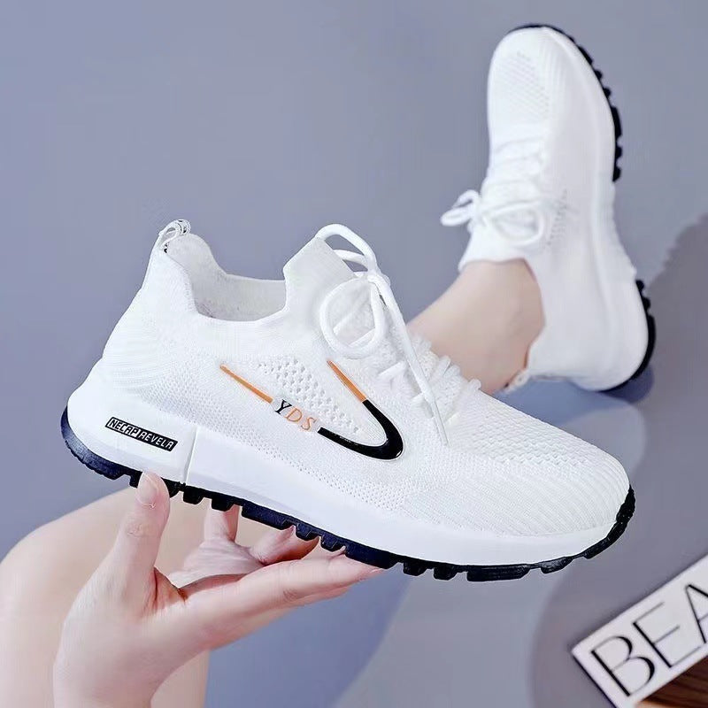 Shoes Women's 2023 New White Shoes Student Flying Mesh Shoes Women's Breathable Sports Shoes Trendy Casual Shoes Women's Shoes for Hair